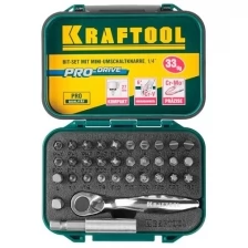 Набор бит "EXPERT"с мини трещоткой 1/4", KRAFTOOL 26157-H33, 33 предмета