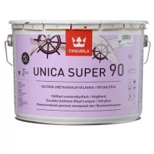 Лак уретано-алкидный глянцевый Unica Super 90 (Уника Супер 90) TIKKURILA 2,7 л бесцветный (база EP)