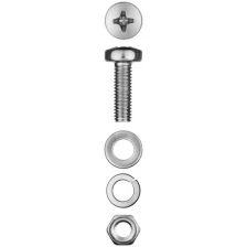 ЗУБР M4 x 16 мм, 25 шт., винт (DIN7985), гайка (DIN934), шайба (DIN125), шайба (DIN127), комплект крепежа 303476-04-016
