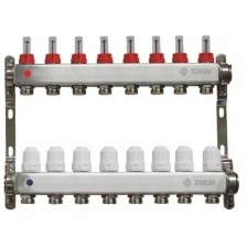 Коллекторная группа для теплого пола TAEN 1x3/4x8 вых. с расходомерами и регулир.клапанами (нерж.сталь)