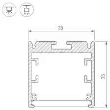 Arlight Профиль SL-ARC-3535-LINE-2500 BLACK