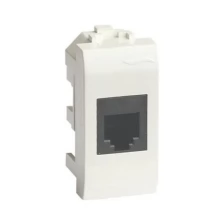 DKC Розетка компьютерная СП Brava 1мод. RJ45 CAT.5E экран бел. DKC 76457B