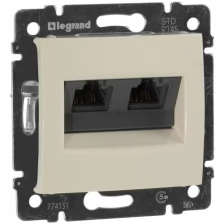 Legrand (Легранд) RJ-45 UTP 2 разъема с захватами - слоновая кость, Valena 774131