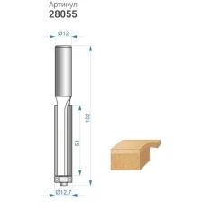 Фреза кромочная прямая по ДСП "Эксперт" ф12,7 x 51 мм хвостовик 12 мм Энкор 28055