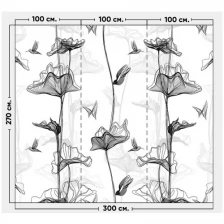 Фотообои / флизелиновые обои Цветы и птицы на белом 3 x 2,7 м