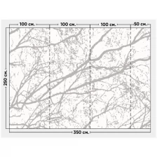 Фотообои / флизелиновые обои Узор Ветви дерева 3,5 x 2,5 м