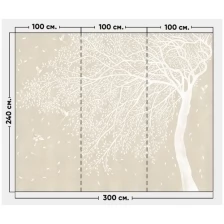 Фотообои / флизелиновые обои Белая ива с птицами 3 x 2,4 м