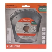 Диск пильный Sturm 9020-190-30-24T, 190x30 мм; 24T