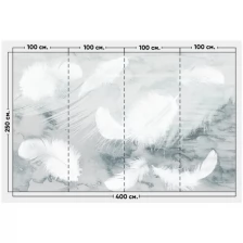 Фотообои / флизелиновые обои Воздушные перья 4 x 2,5 м