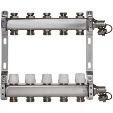 ColSys Р805R, 5 выходов. Коллекторная группа из нержавеющей стали с отсечными, термостатическими и дренажными клапанами