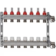ColSys Р804R, 7 выходов. Коллекторная группа из нержавеющей стали с расходомерами, термостатическими и дренажными клапанами