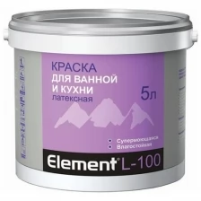 Краска для ванной и кухни L-100 супермоющаяся, влагостойкая 10 л, белый