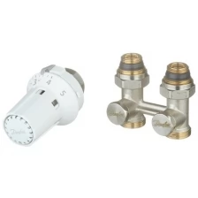 Узел нижнего подключения прямой Danfoss (013G2239) H-образный 1/2 НР(ш) х 3/4 EK для радиатора с термоголовкой