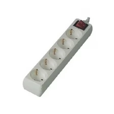 Розеточная колодка General Lighting Systems GSB-16-5-G-S-IP20, 16 А, 5 мест, с заземлением, с выключателем 470025