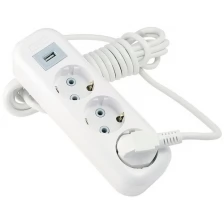 Удлинитель Lux У3-Е-USB-05 3 Sockets 1xUSB 5m White