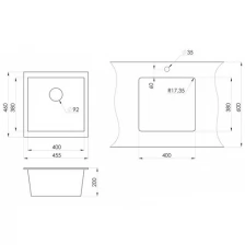 Кухонная мойка EMAR EMQ-1455.P Оникс