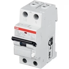 Дифавтомат ABB DS201 C6 AC30 2-ПОЛЮСНЫЙ характеристика C 6A 30MA ТИП АС